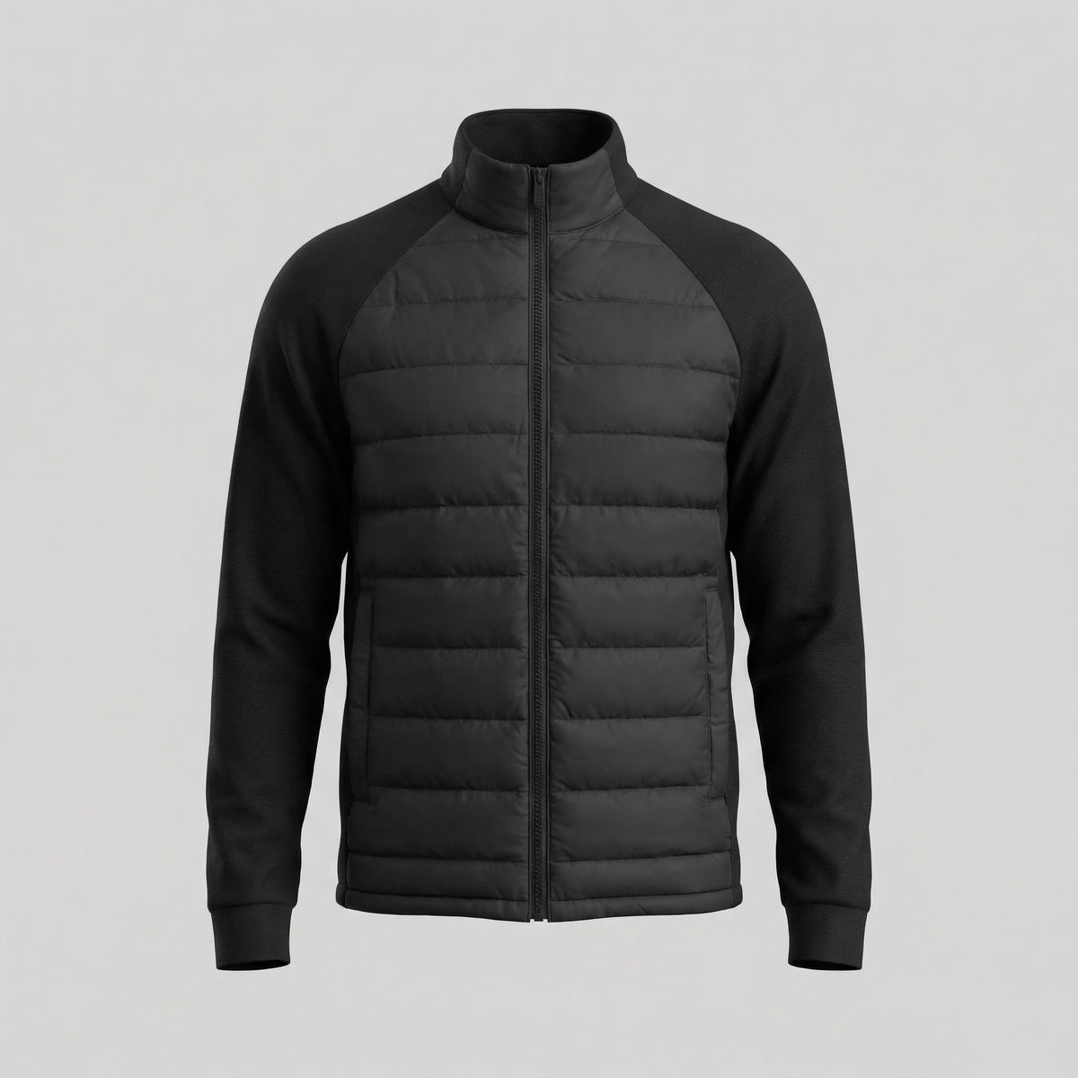 Settala Knit-Sleeve Quilted Jacket - Black