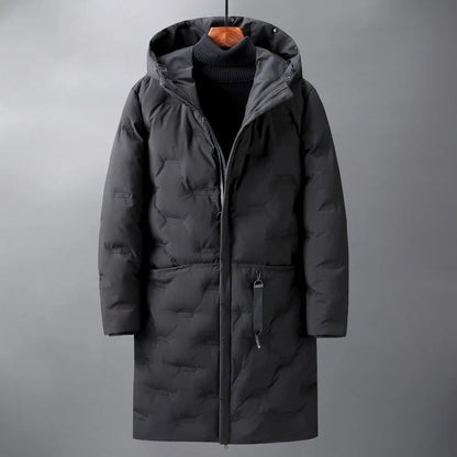 Siderno Long Hooded Padded Coat - Black