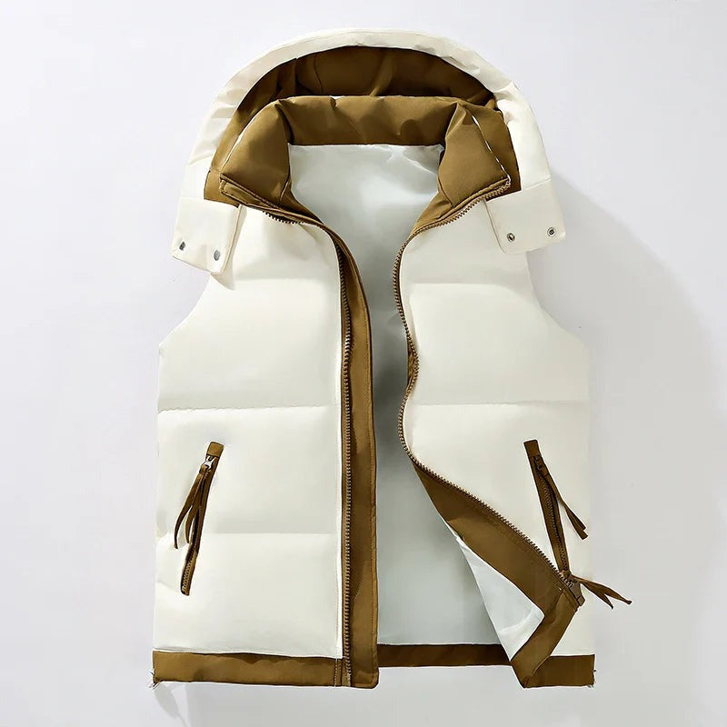 Silvi Hooded Puffer Vest - White