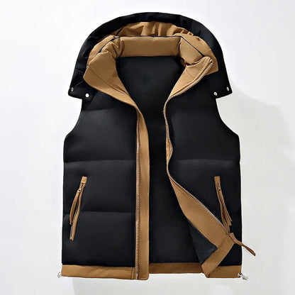 Silvi Hooded Puffer Vest - Black