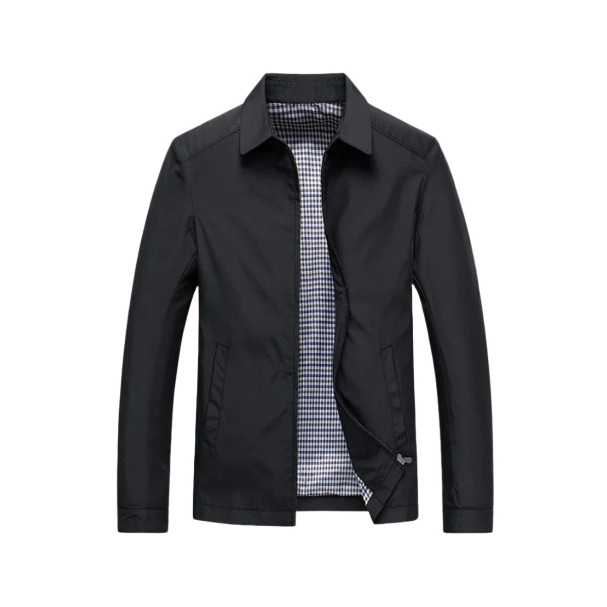 Siracusa Check-Lined Zip Jacket - Black