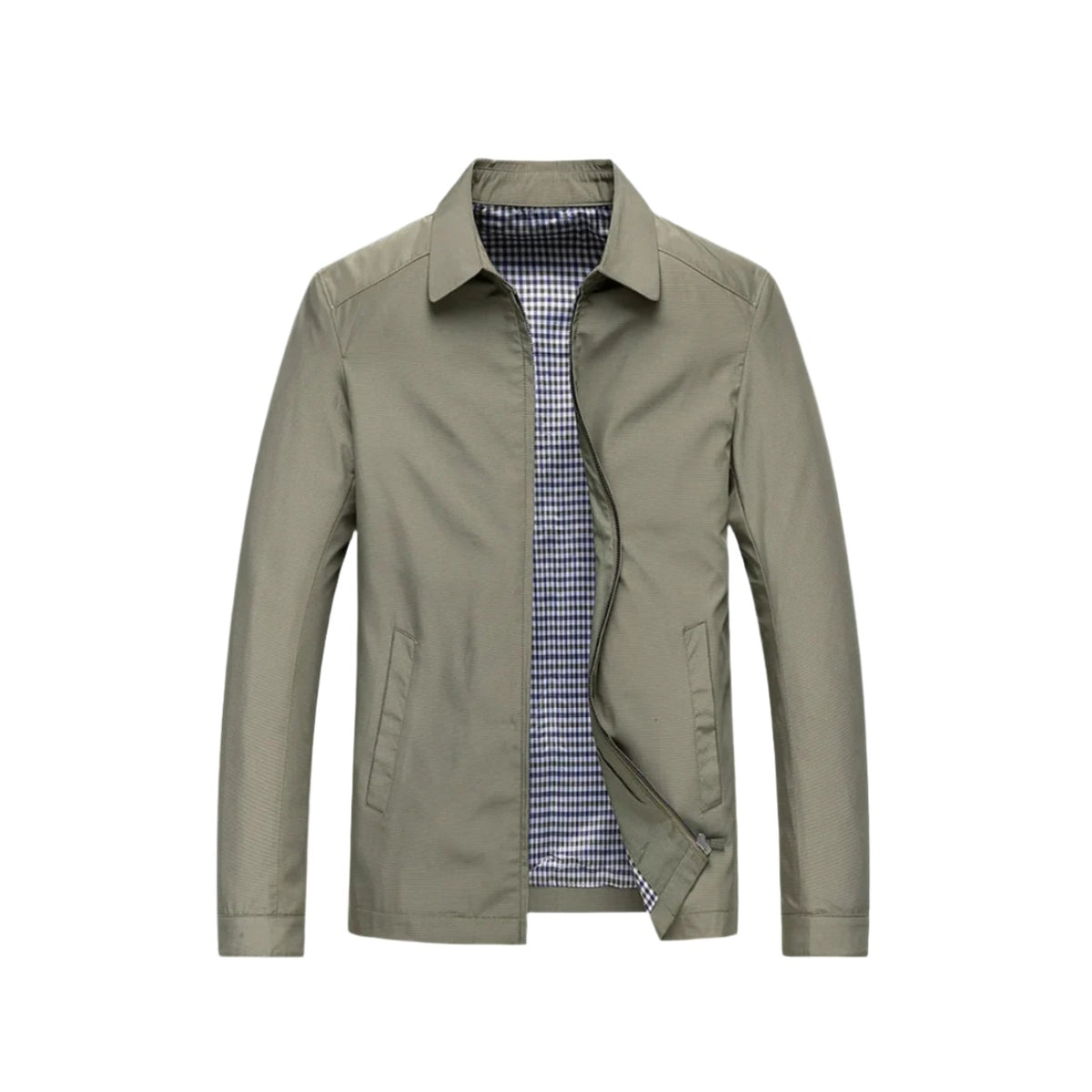 Siracusa Check-Lined Zip Jacket - Beige