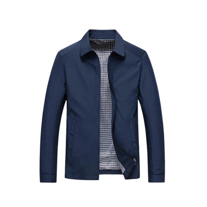 Siracusa Check-Lined Zip Jacket - Blue