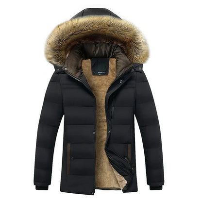 Soverato Fleece-Lined Hooded Winter Jacket - Black