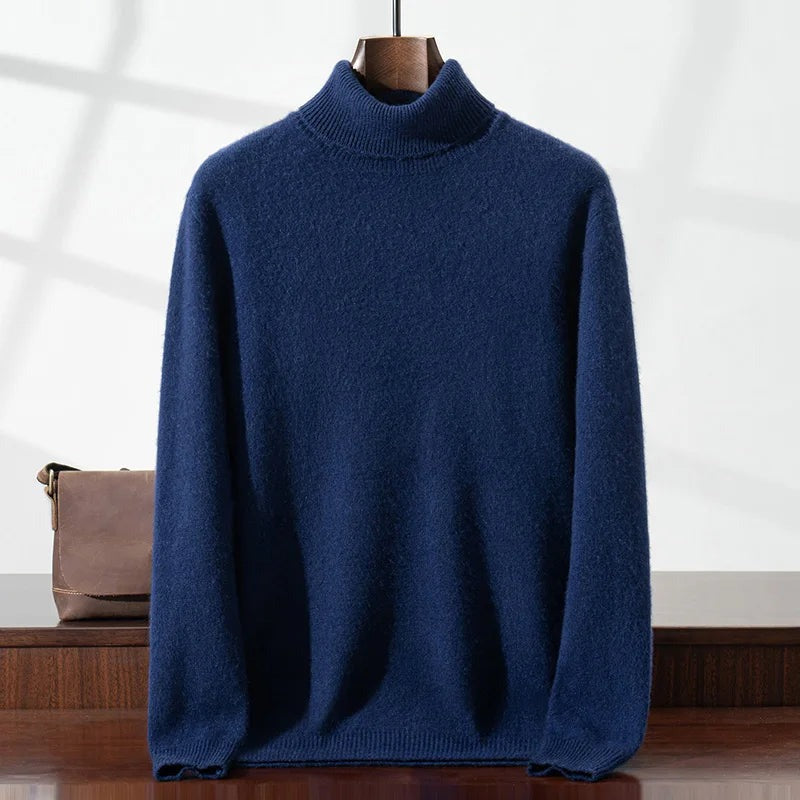 Spoleto Cashmere Turtleneck - Navy Blue