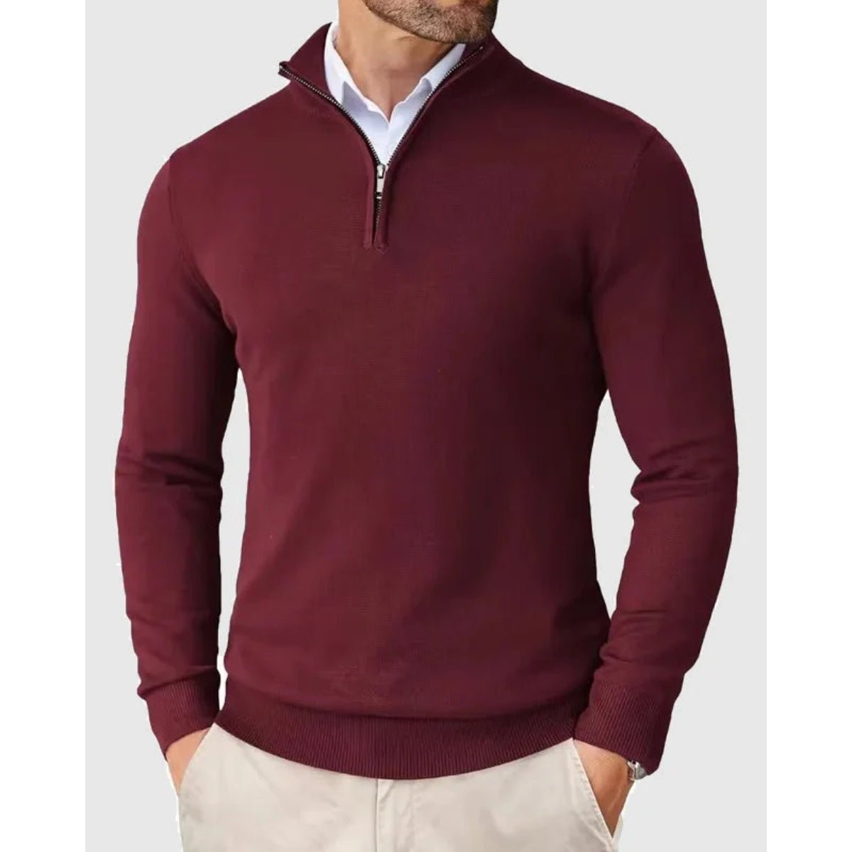 Stintino Zip Sweater - Red