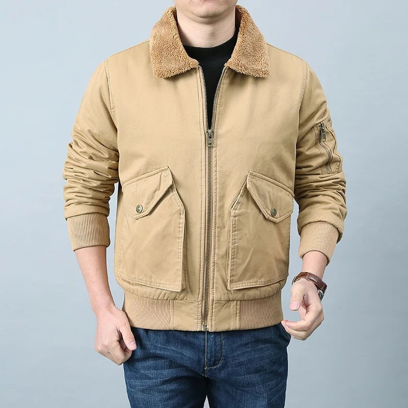 Subiaco Fleece-Lined Bomber Jacket - Khaki