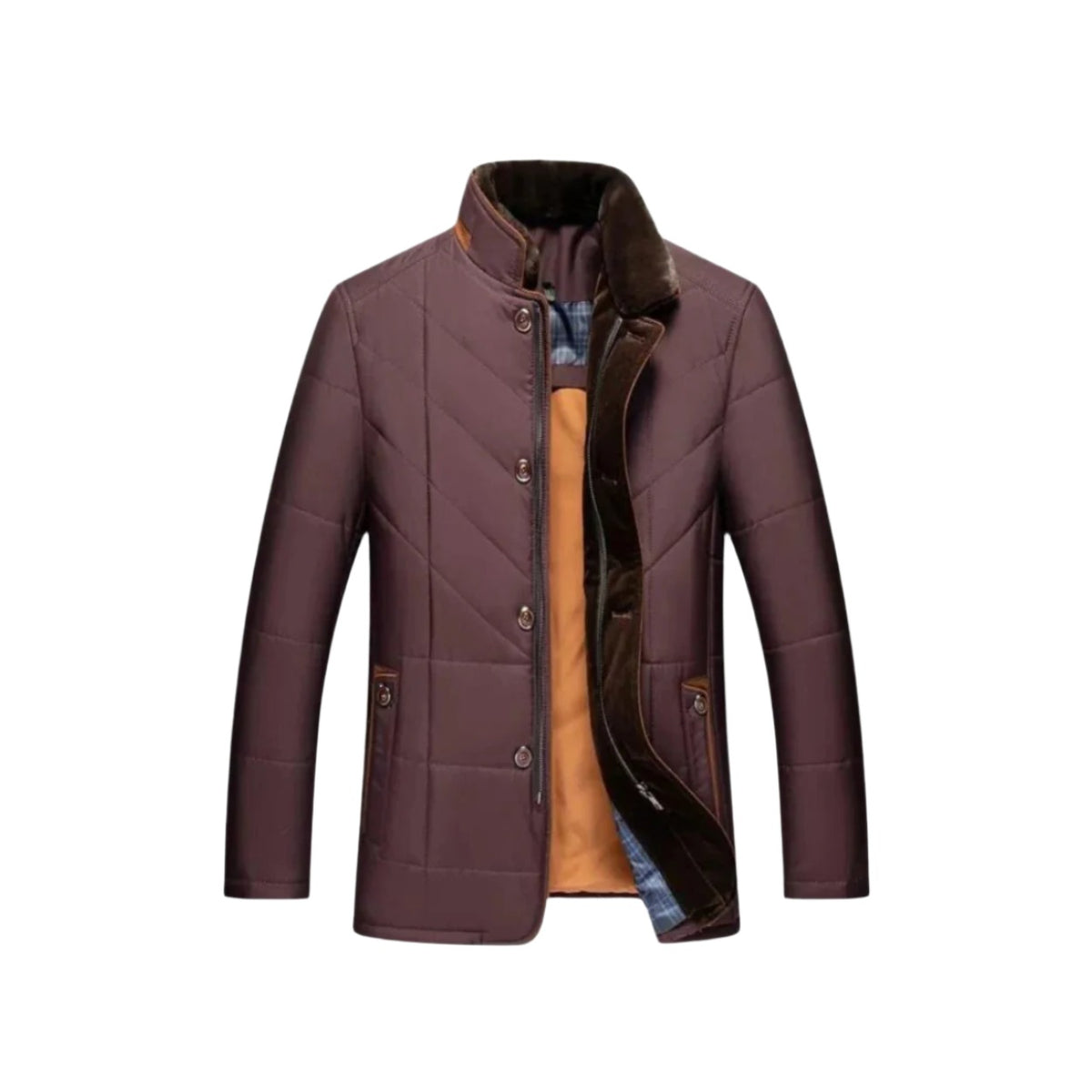 Sulmona Lined Stand-Collar Jacket - Red