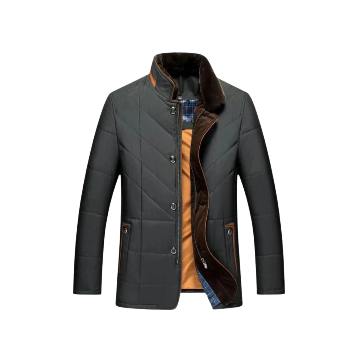 Sulmona Lined Stand-Collar Jacket - Black