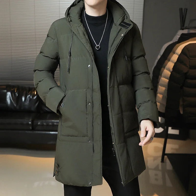Tarvisio Long Hooded Puffer Coat - Green