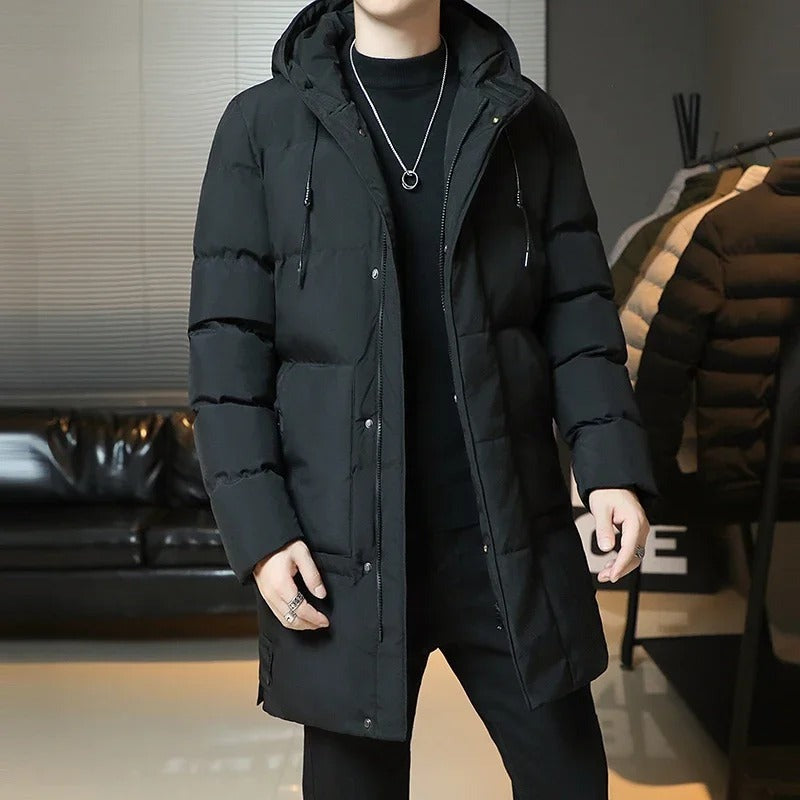 Tarvisio Long Hooded Puffer Coat - Black