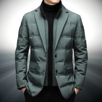 Terrasini Quilted Padded Blazer - Green