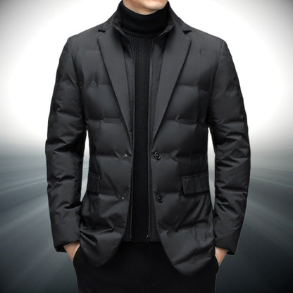 Terrasini Quilted Padded Blazer - Black