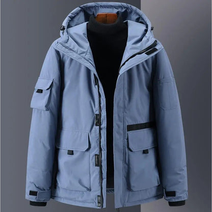 Thiene Hooded Padded Utility Jacket - Blue