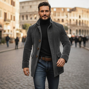 Todi Corduroy Car Coat - Grey