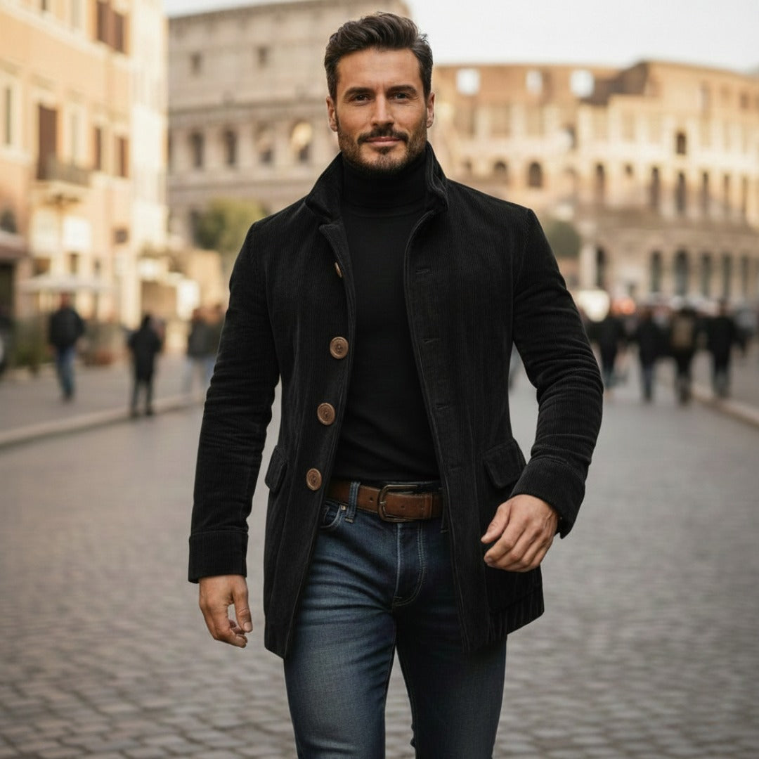 Todi Corduroy Car Coat - Black