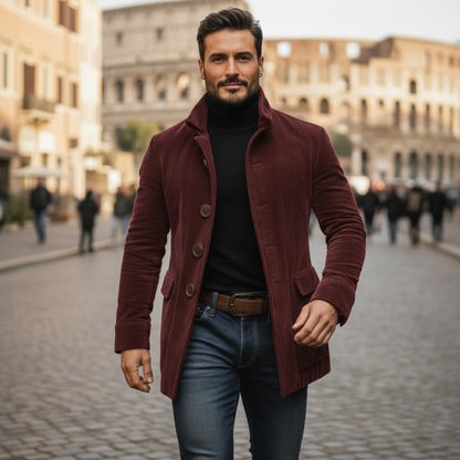 Todi Corduroy Car Coat - Red