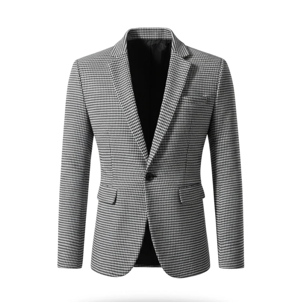 Tolentino Micro-Check Blazer - Light Grey