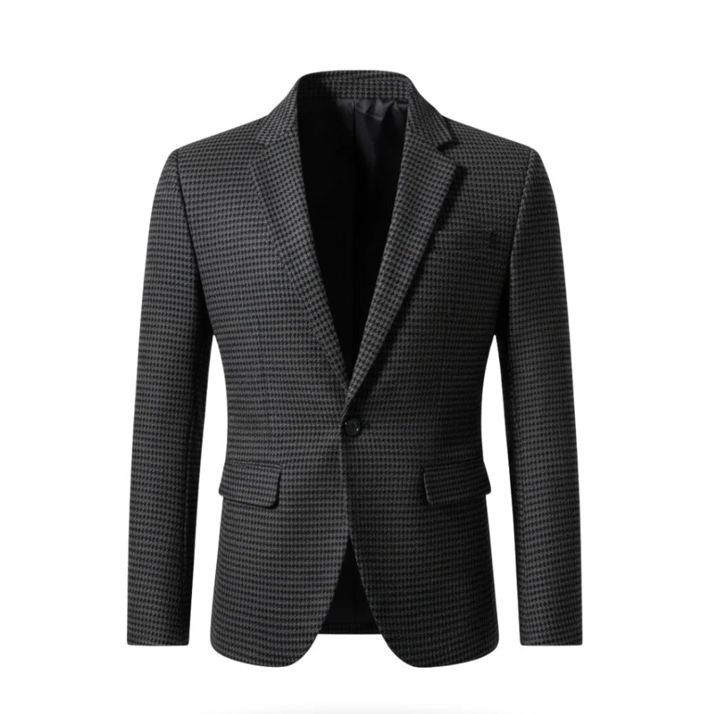 Tolentino Micro-Check Blazer - Dark Grey