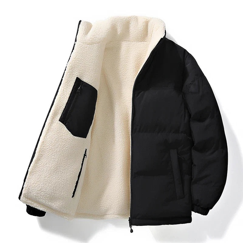 Torrile Reversible Fleece Puffer Jacket - Black