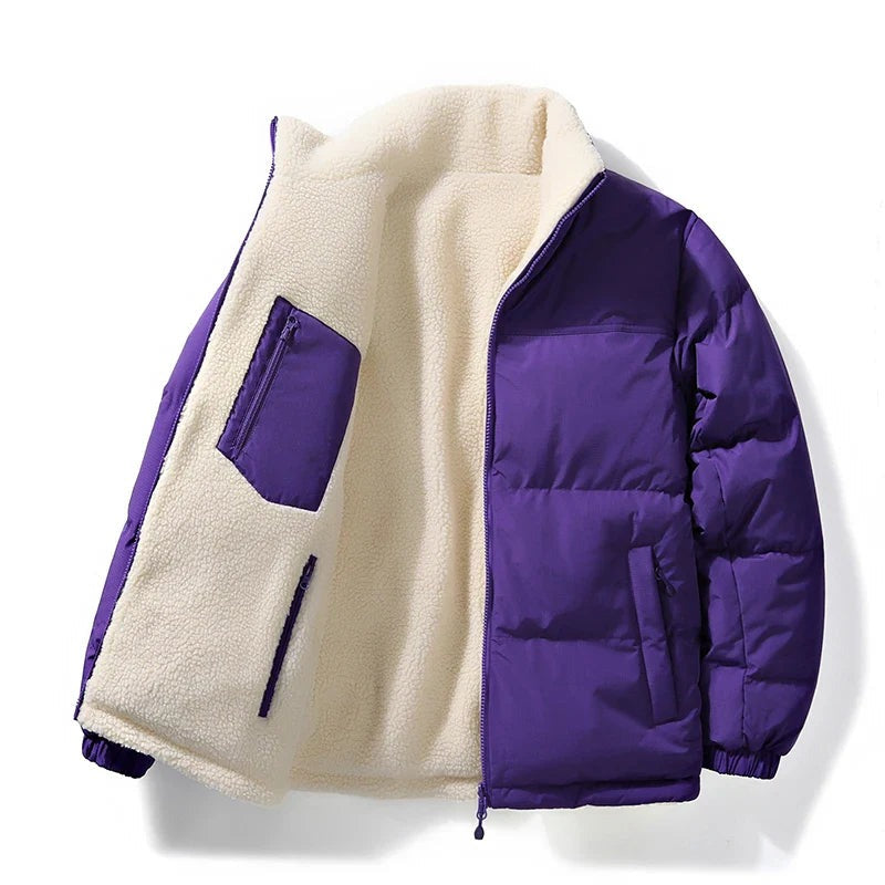 Torrile Reversible Fleece Puffer Jacket - Purple