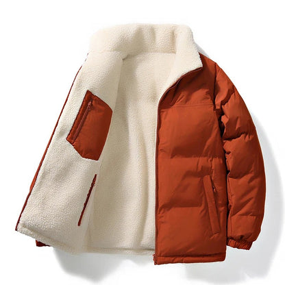 Torrile Reversible Fleece Puffer Jacket - Red