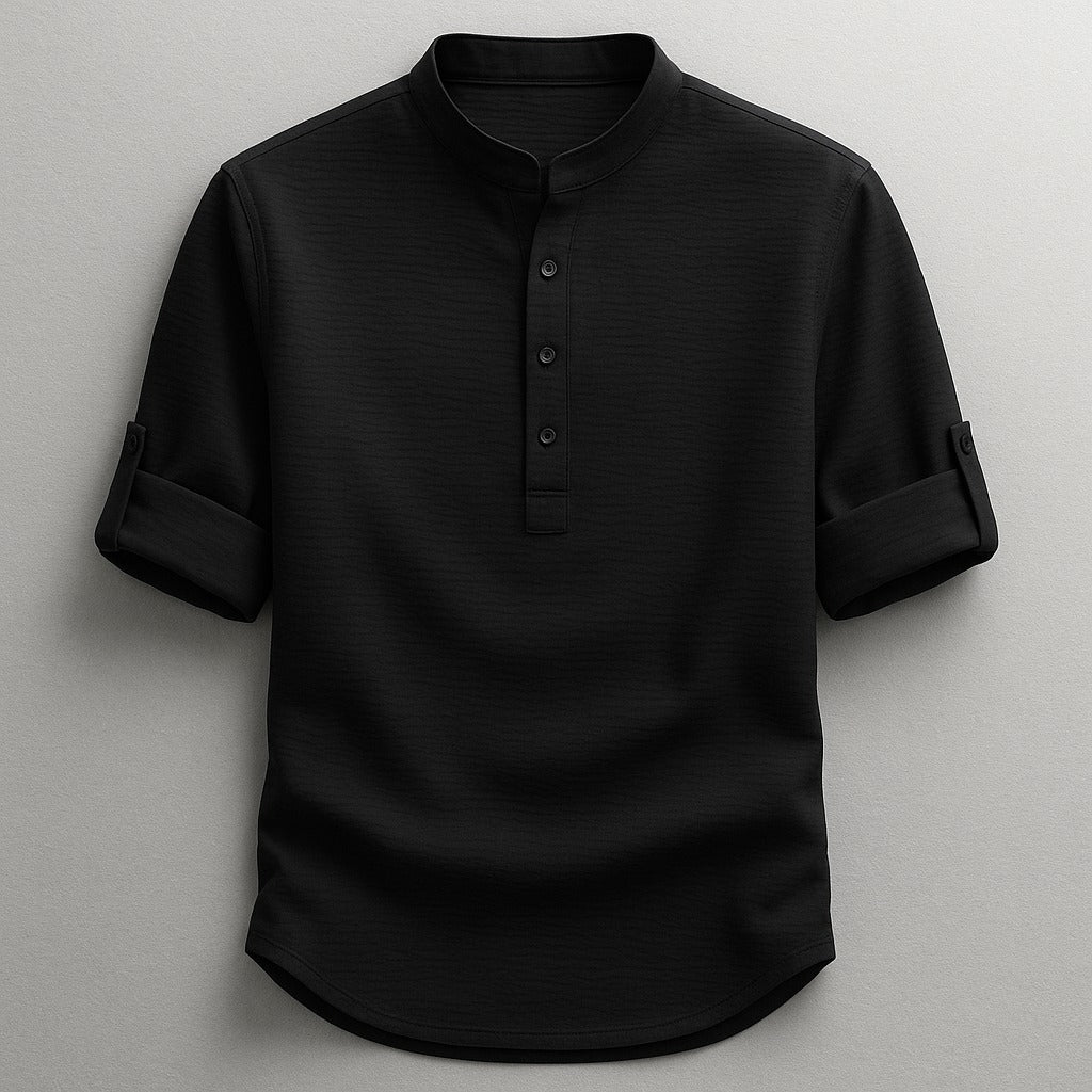 Trento Cotton Shirt - Black