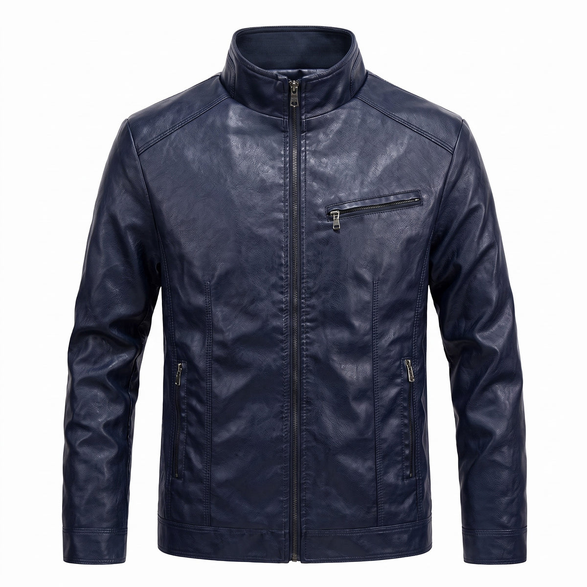 Treviglio Stand-Collar Leather Jacket - cover