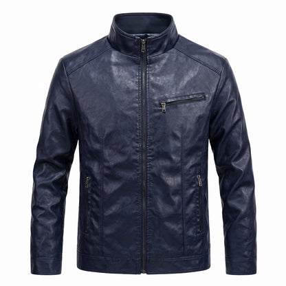 Treviglio Stand-Collar Leather Jacket - cover
