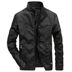 Treviglio Stand-Collar Leather Jacket - Black