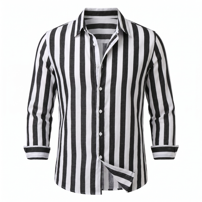 Trieste Striped Shirt - Black