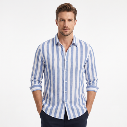 Trieste Striped Shirt - onmodel