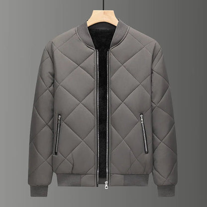 Valdagno Quilted Fleece-Lined Bomber Jacket - Grey