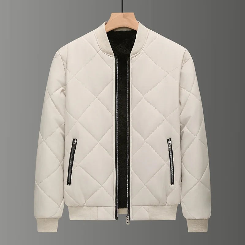 Valdagno Quilted Fleece-Lined Bomber Jacket - Khaki