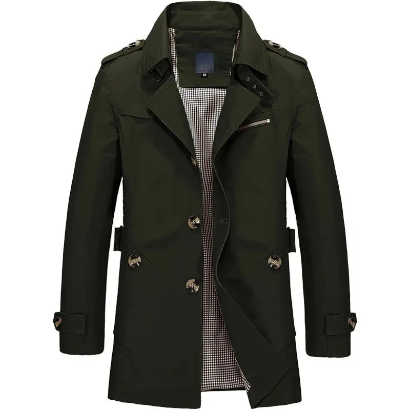 Varazze Single-Breasted Trench Coat - Green