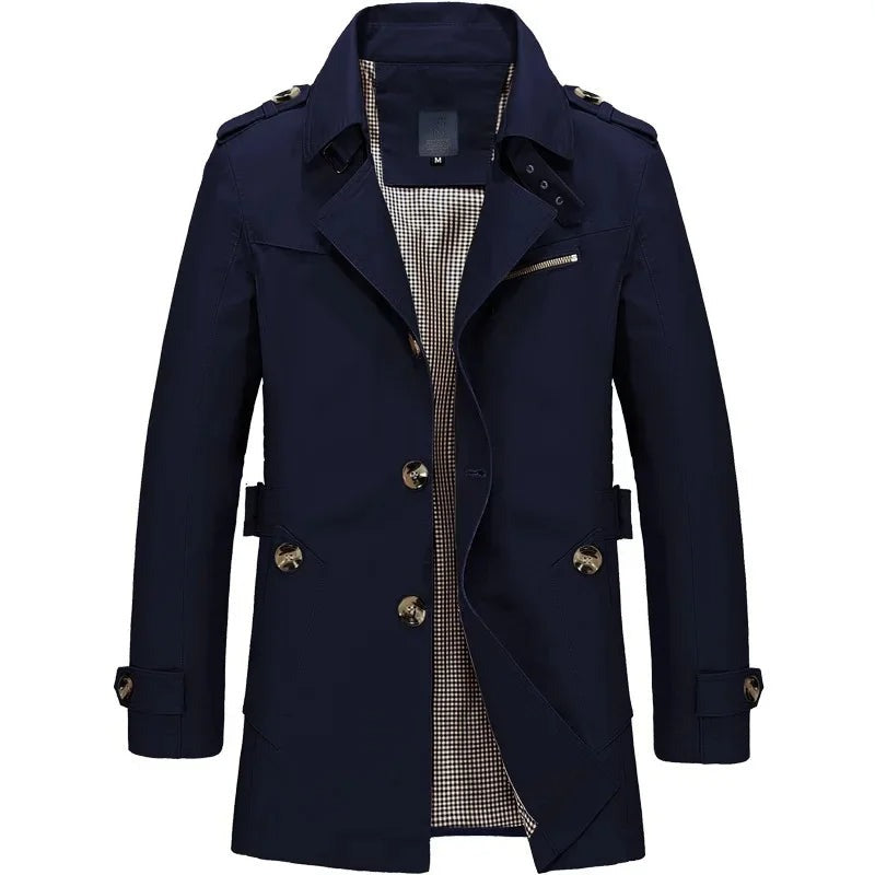 Varazze Single-Breasted Trench Coat - Blue