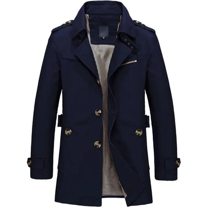 Varazze Single-Breasted Trench Coat - Blue