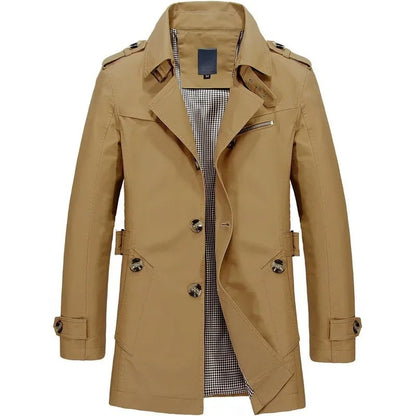 Varazze Single-Breasted Trench Coat - Khaki