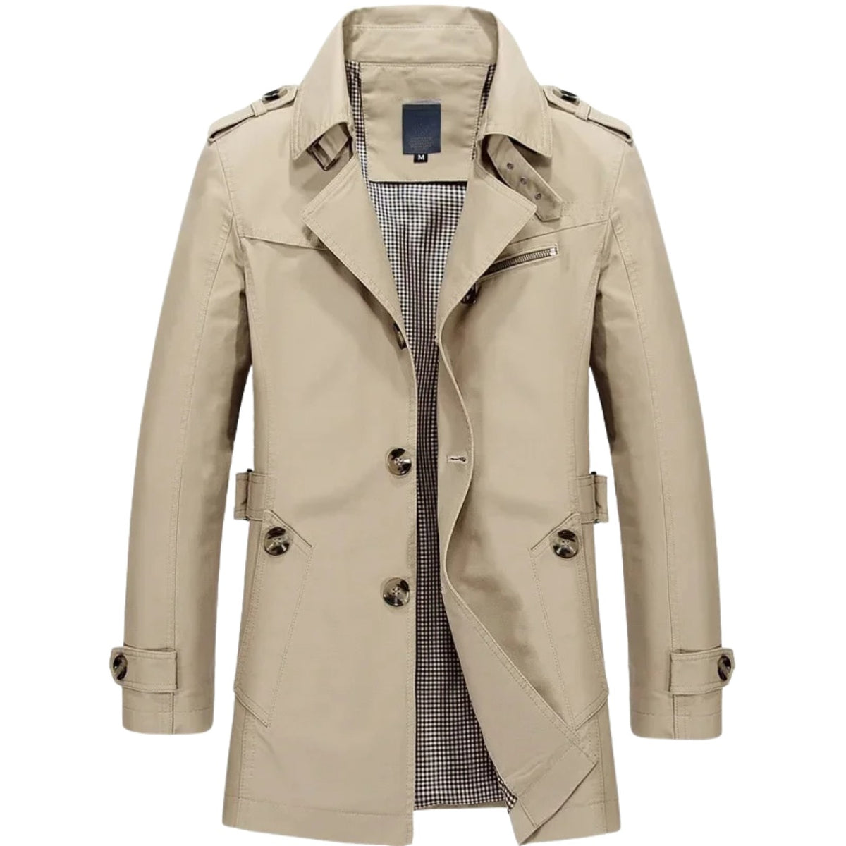 Varazze Single-Breasted Trench Coat - Beige