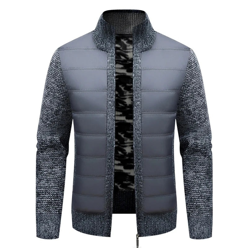 Vasto Quilted Knit Hybrid Jacket - Dark Grey