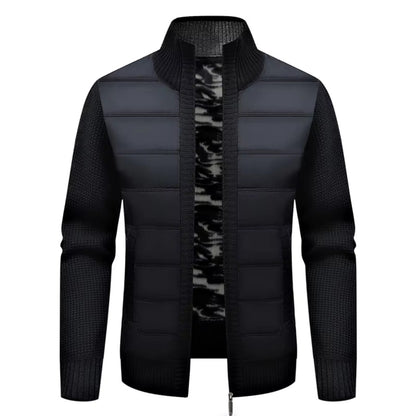Vasto Quilted Knit Hybrid Jacket - Black