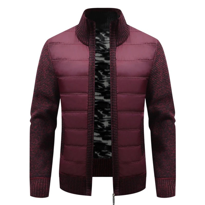 Vasto Quilted Knit Hybrid Jacket - Red
