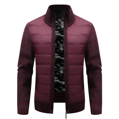 Vasto Quilted Knit Hybrid Jacket - Red