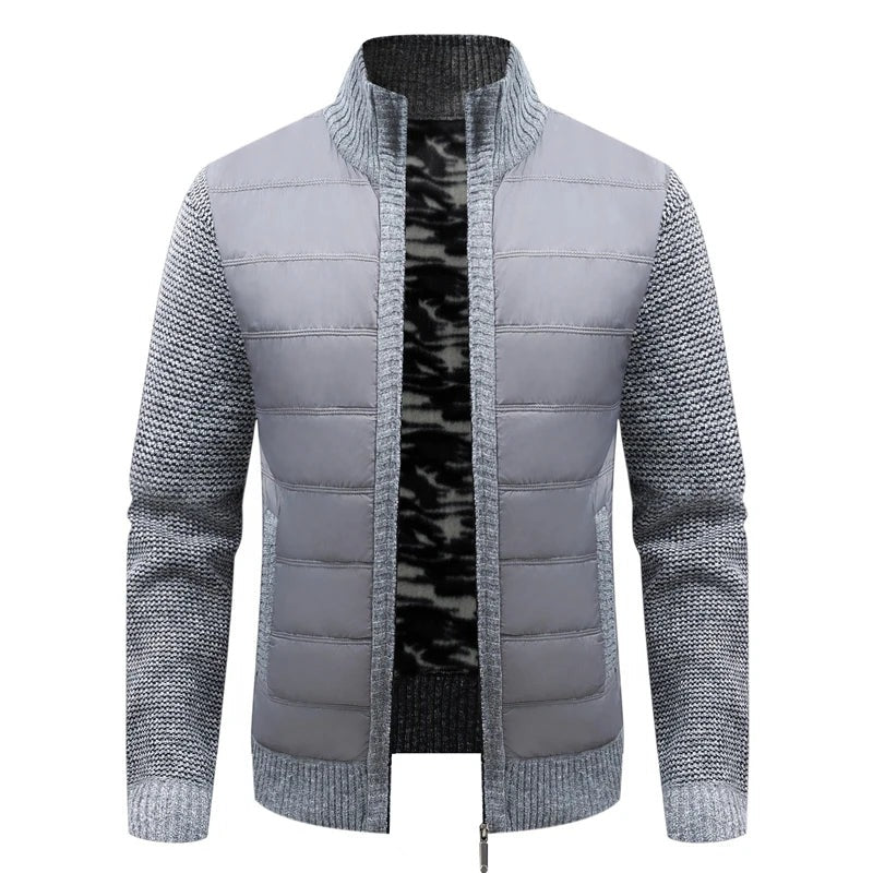 Vasto Quilted Knit Hybrid Jacket - Light Grey