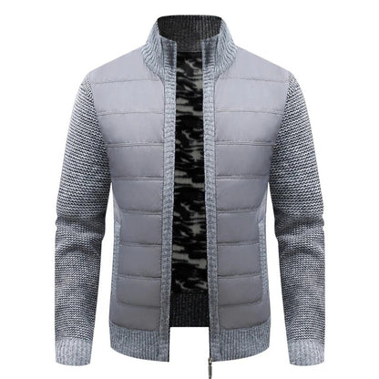 Vasto Quilted Knit Hybrid Jacket - Light Grey
