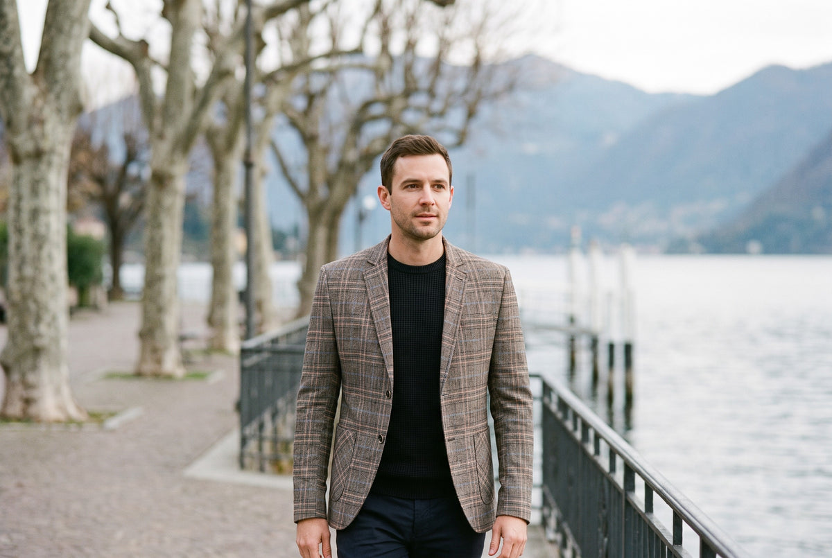 Velletri Check Two-Button Blazer