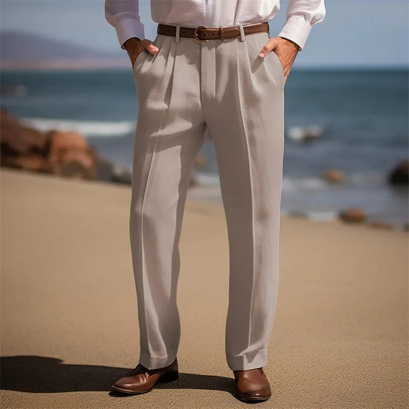 Vercelli Linen Pants - Khaki