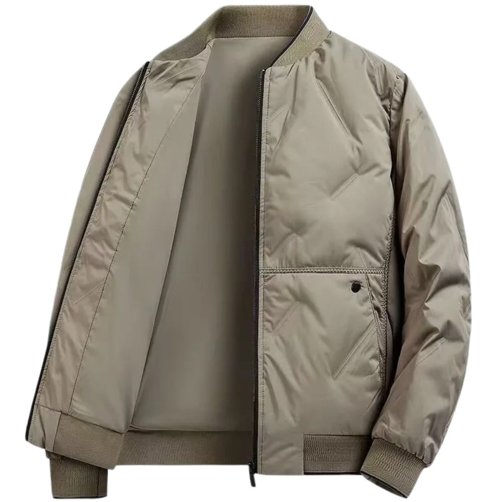 Vetralla Quilted Baseball Jacket - Khaki