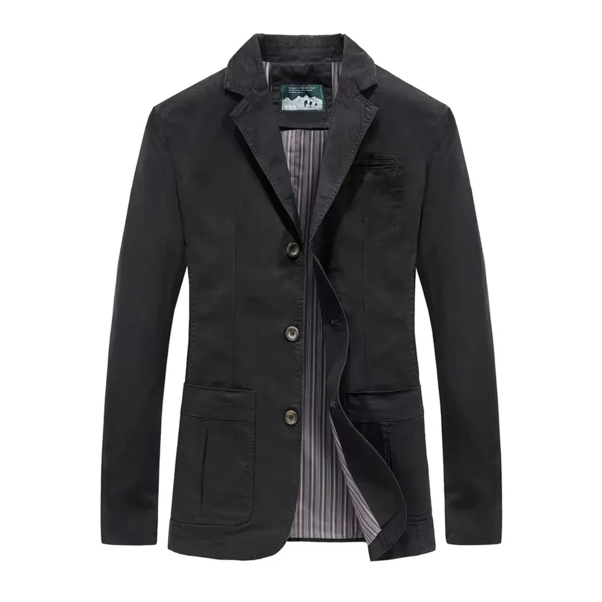 Viareggio Patch-Pocket Casual Blazer - Black