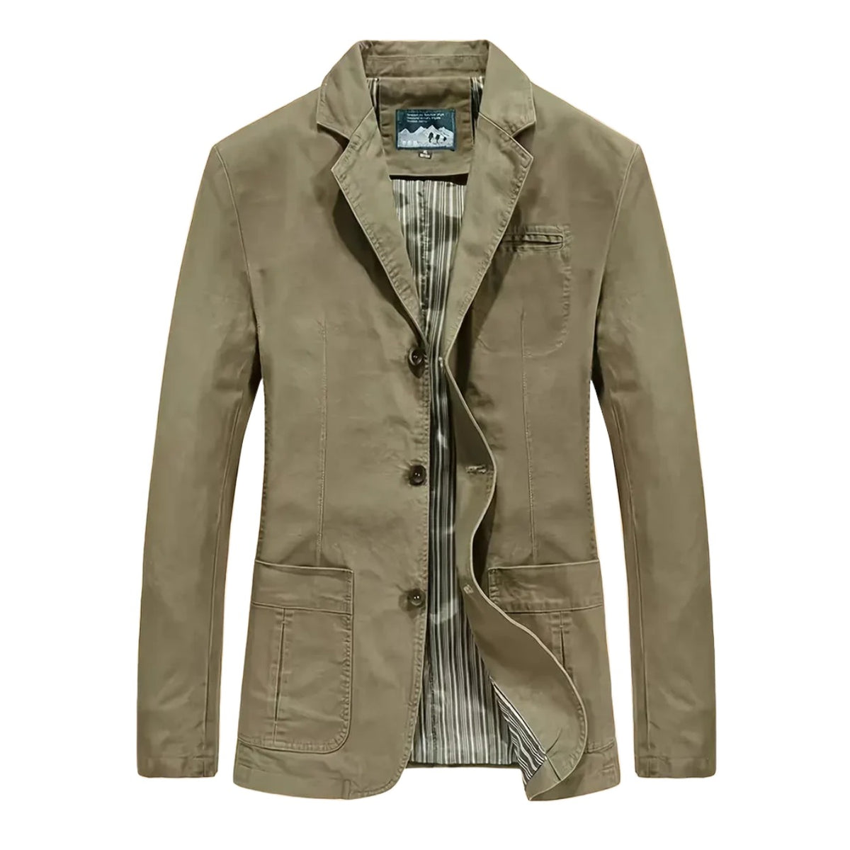 Viareggio Patch-Pocket Casual Blazer - Khaki